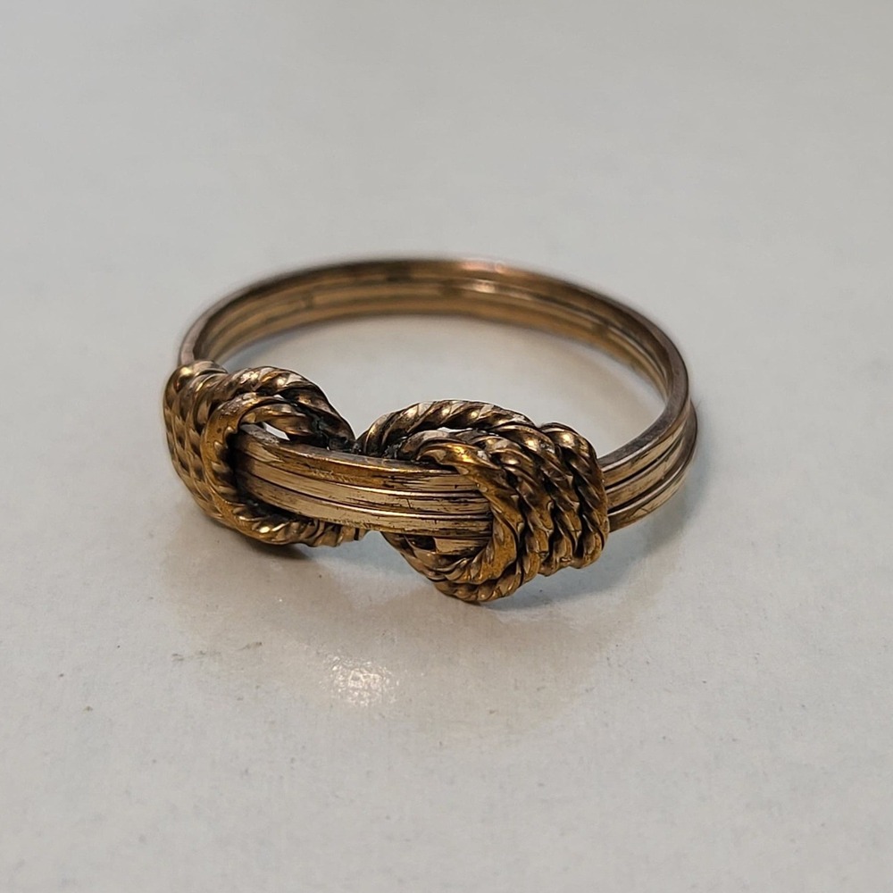 Vintage Wire Wrapped Knot Ring 12K Gold Filled size 5.5  Nautical Boho